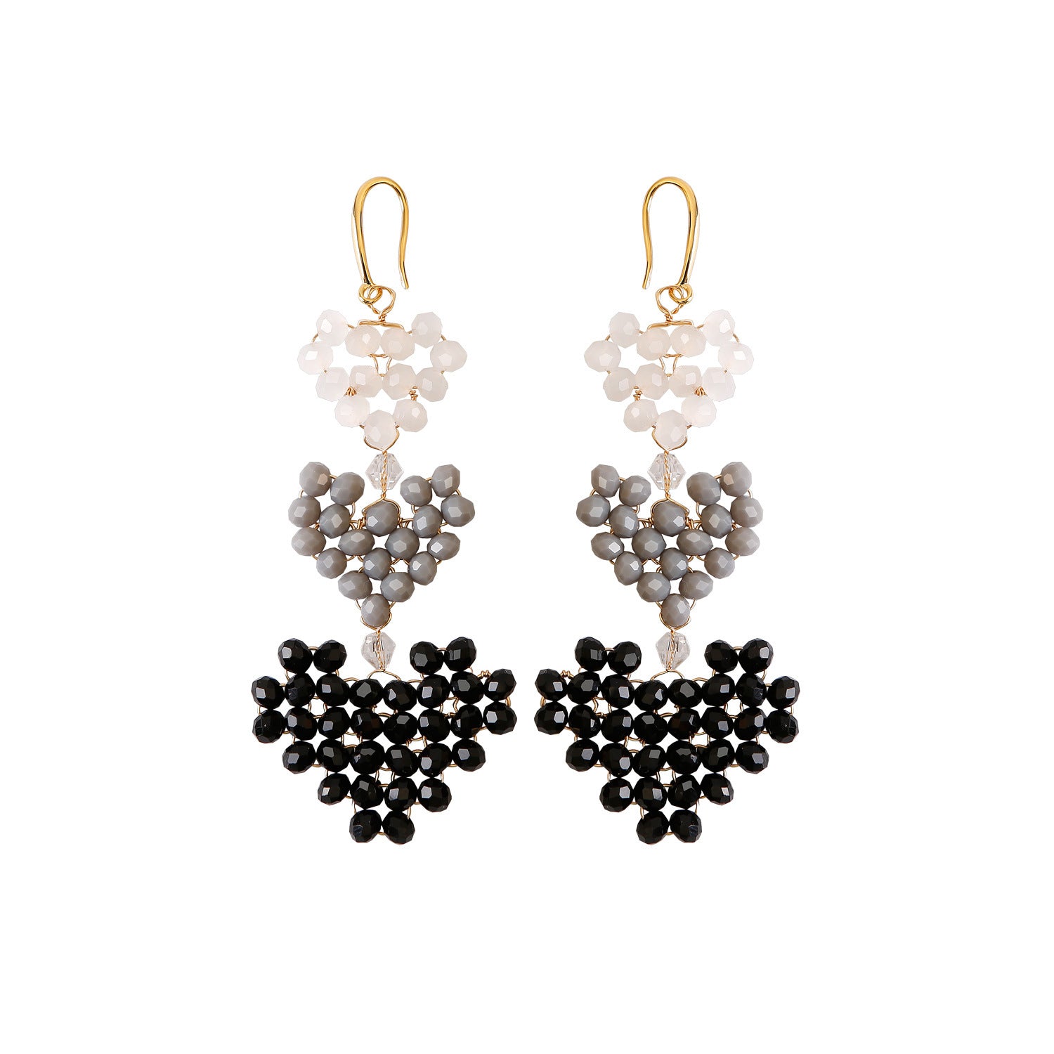 Wholesale Christmas Rice Bead Countryside Style Exaggerated Lightweight Holiday Hand Woven Earrings